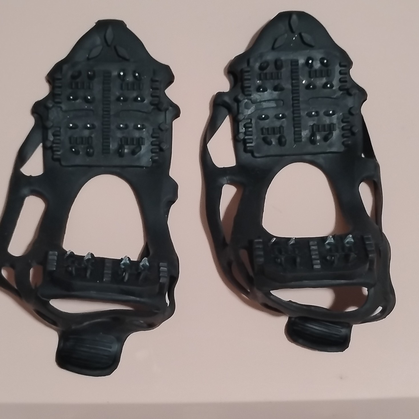 Black Ice Cleats Slip-On Traction Grips for Winter Sports, Portable, Adjustable