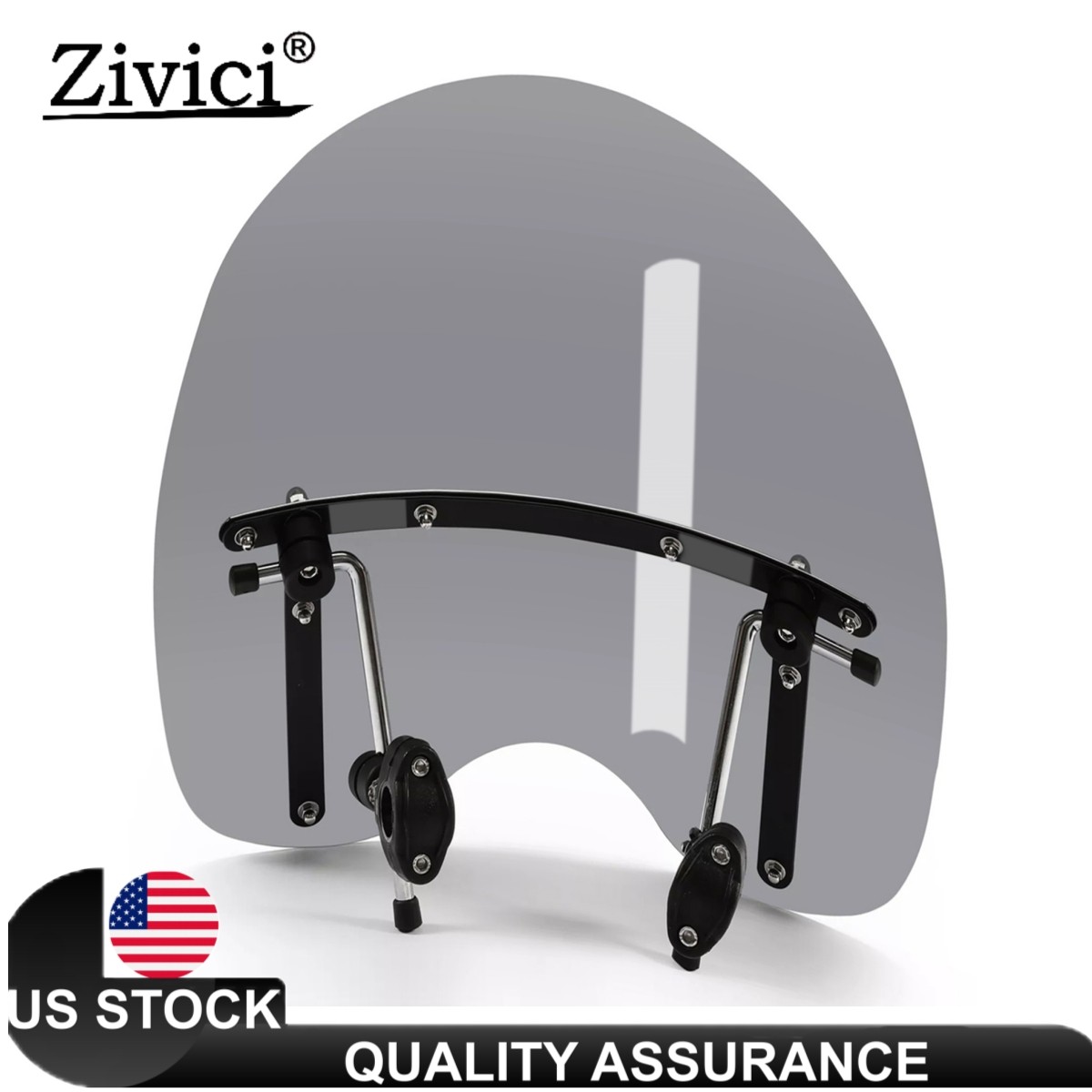 For Ducati Harley-Davidson 18"x16" Large Smoke Windshield 7/8'' 1'' Handlebar