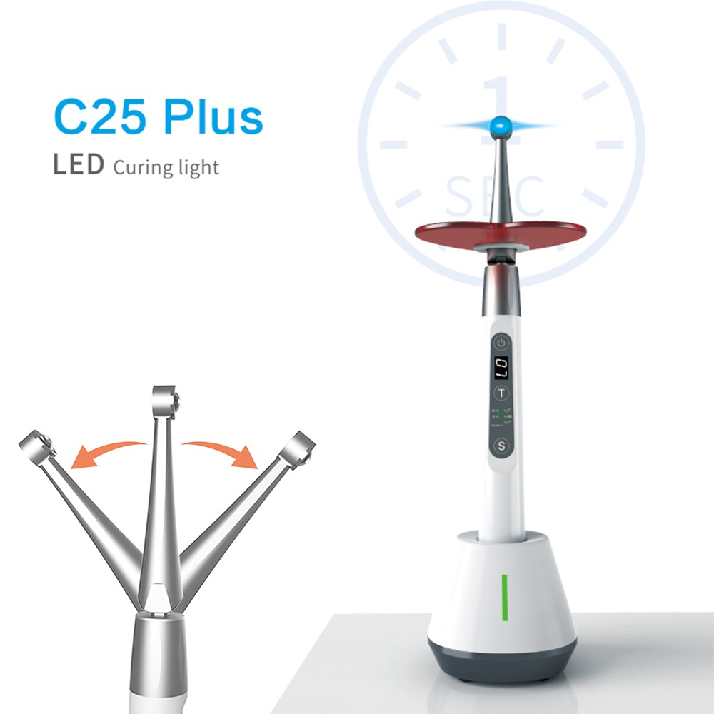 Dental LED Curing Light 1S Composite Resin Curing Lamp 360° Rotation C25 Plus