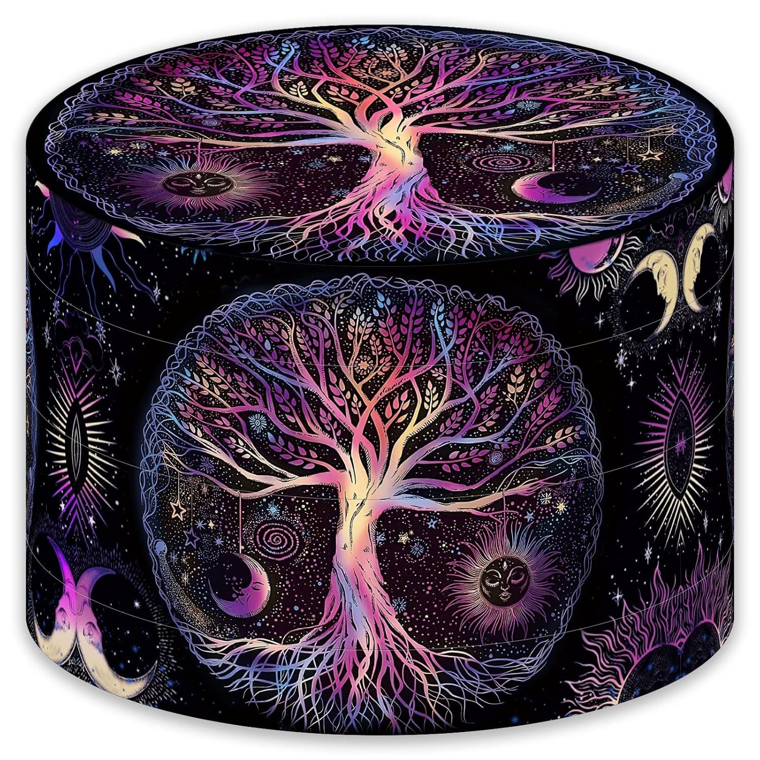 Herb Grinder 4-Piece 2.5 inch Large Metal Tobacco Crusher Colorful Magnetic TREE