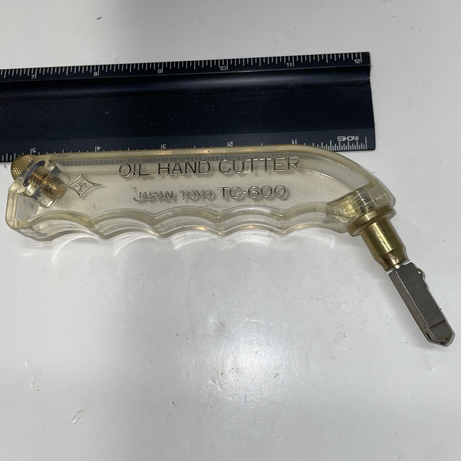Vintage Oil Hand Cutter Japan Toyo TC-600, Glass Cutter w/ TC-600 Blade