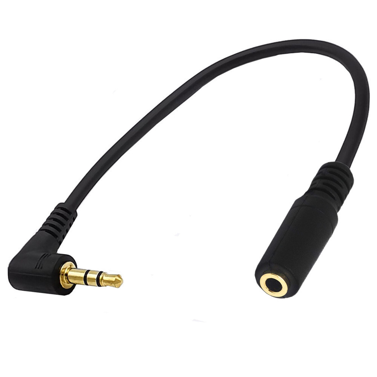 3.5mm 3 Pole Right Angle TRS Audio Stereo Male To Female Extension Adapter Cable