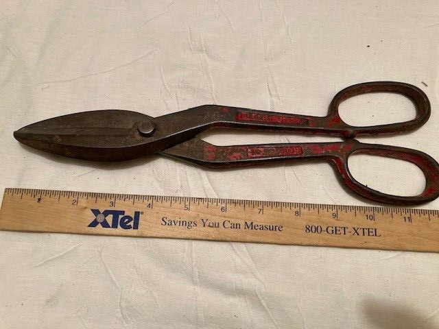 MADE IN USA  Vintage BERGMAN BUFFALO NY 12" SHEET Metal Shears Tin / wire Snips
