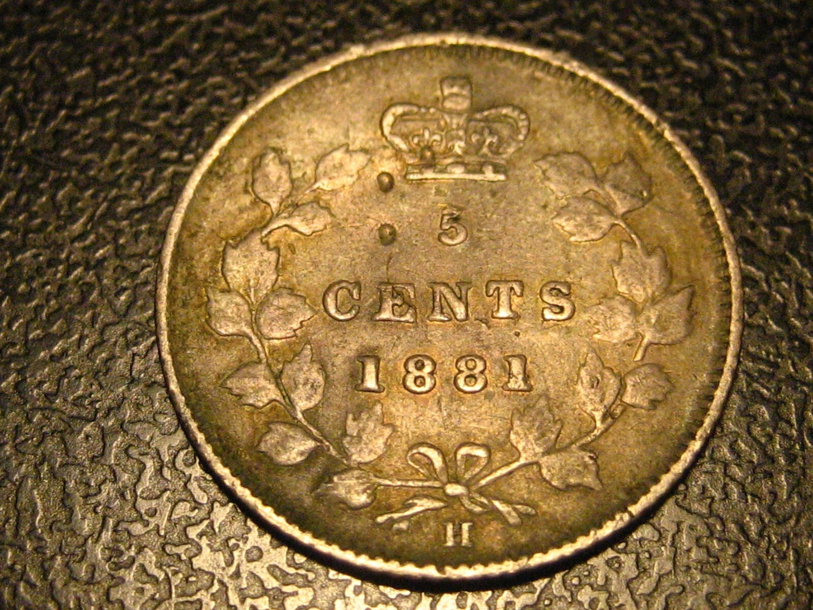 1881-H Canadian Five Cent 92% Silver Piece Fine