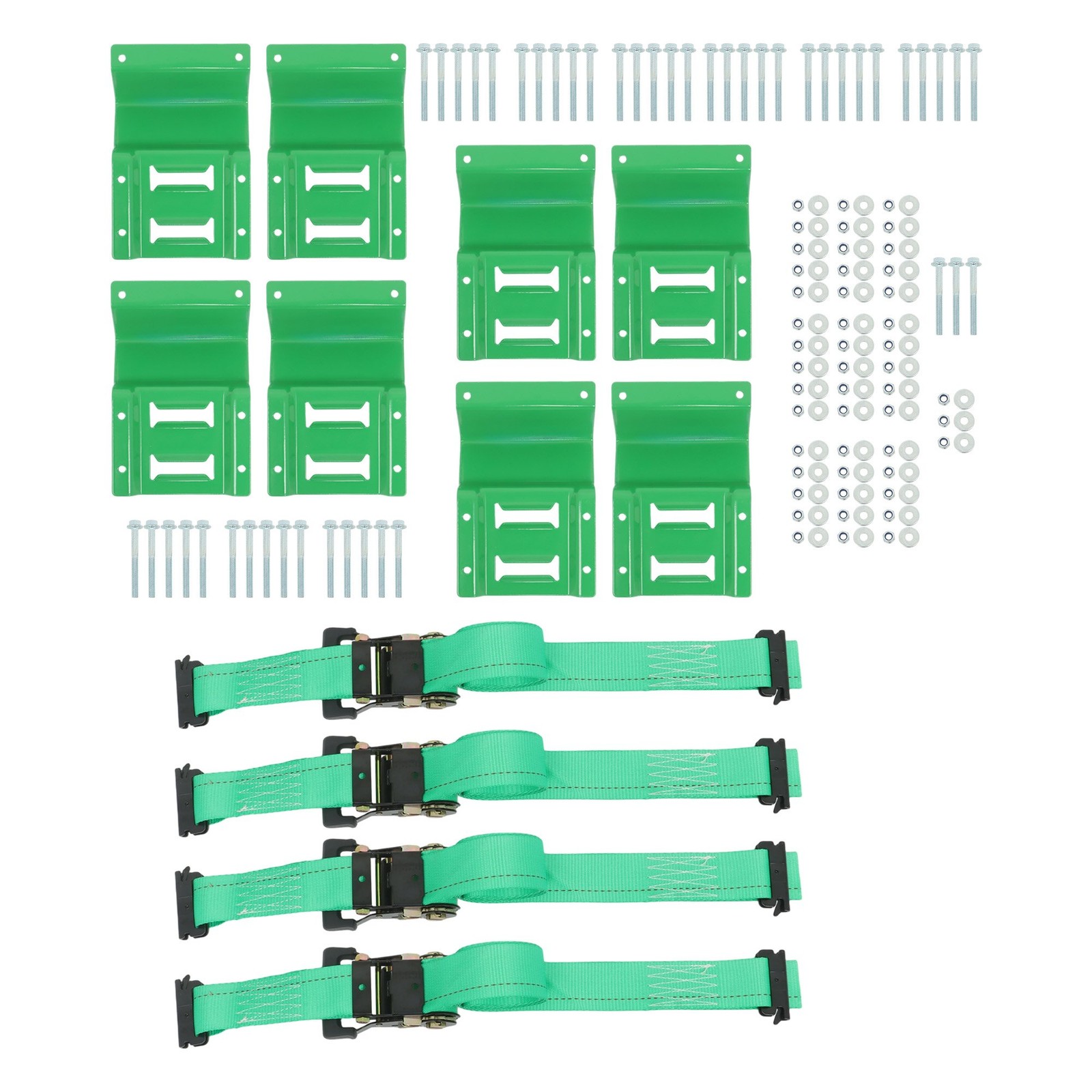 4 Pack Wheel Chock Tie Down Kit Heavy Duty Trailer Tire Strap System for ATV UTV