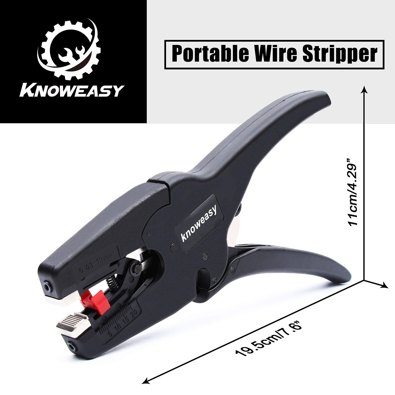 Wire Stripper, knoweasy Stripper Tool with Cutter and 2 in 1 Black