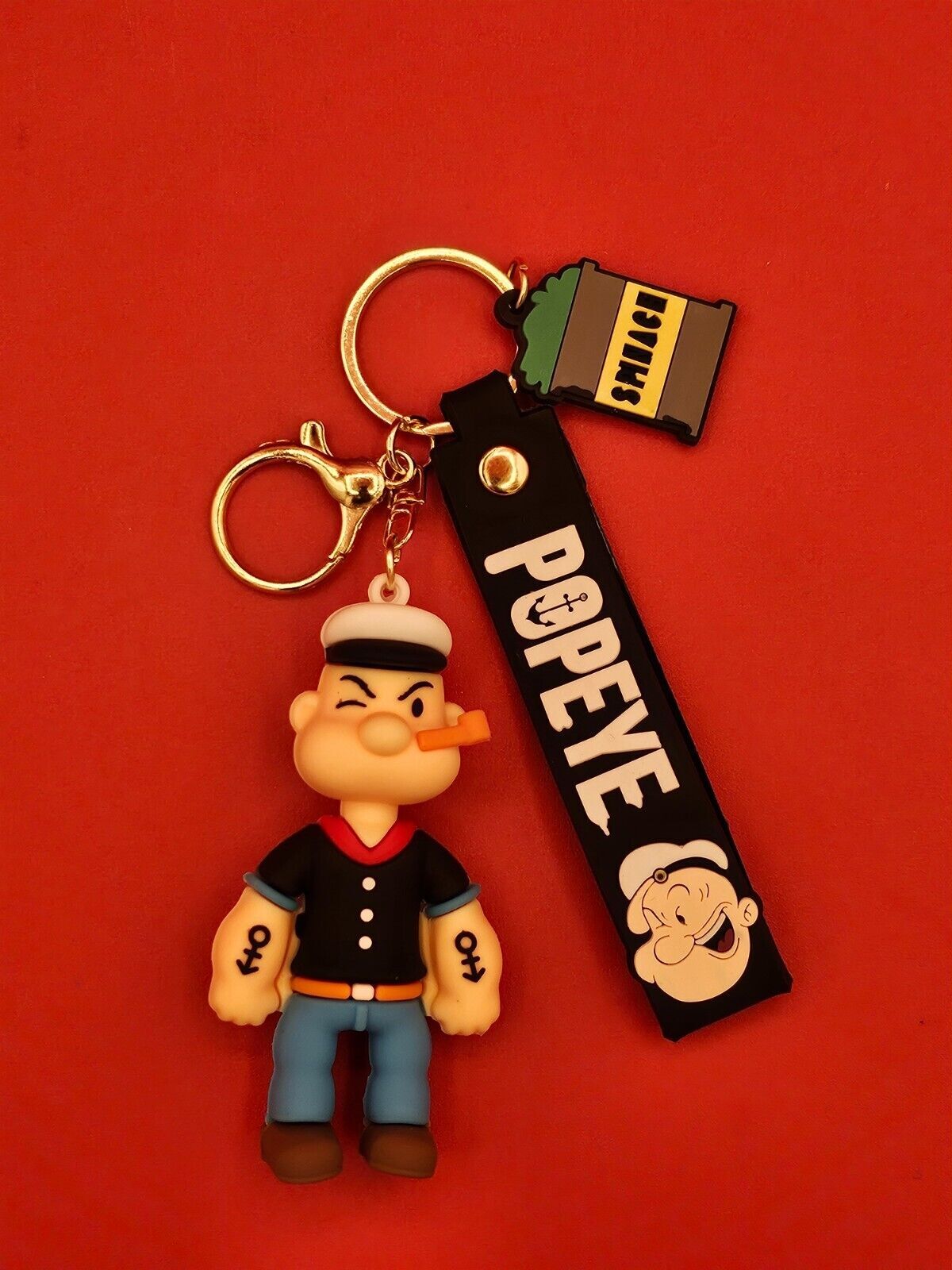 Popeye the Sailor Themed 3D Keychain/Bag Charm/Backpack Clip