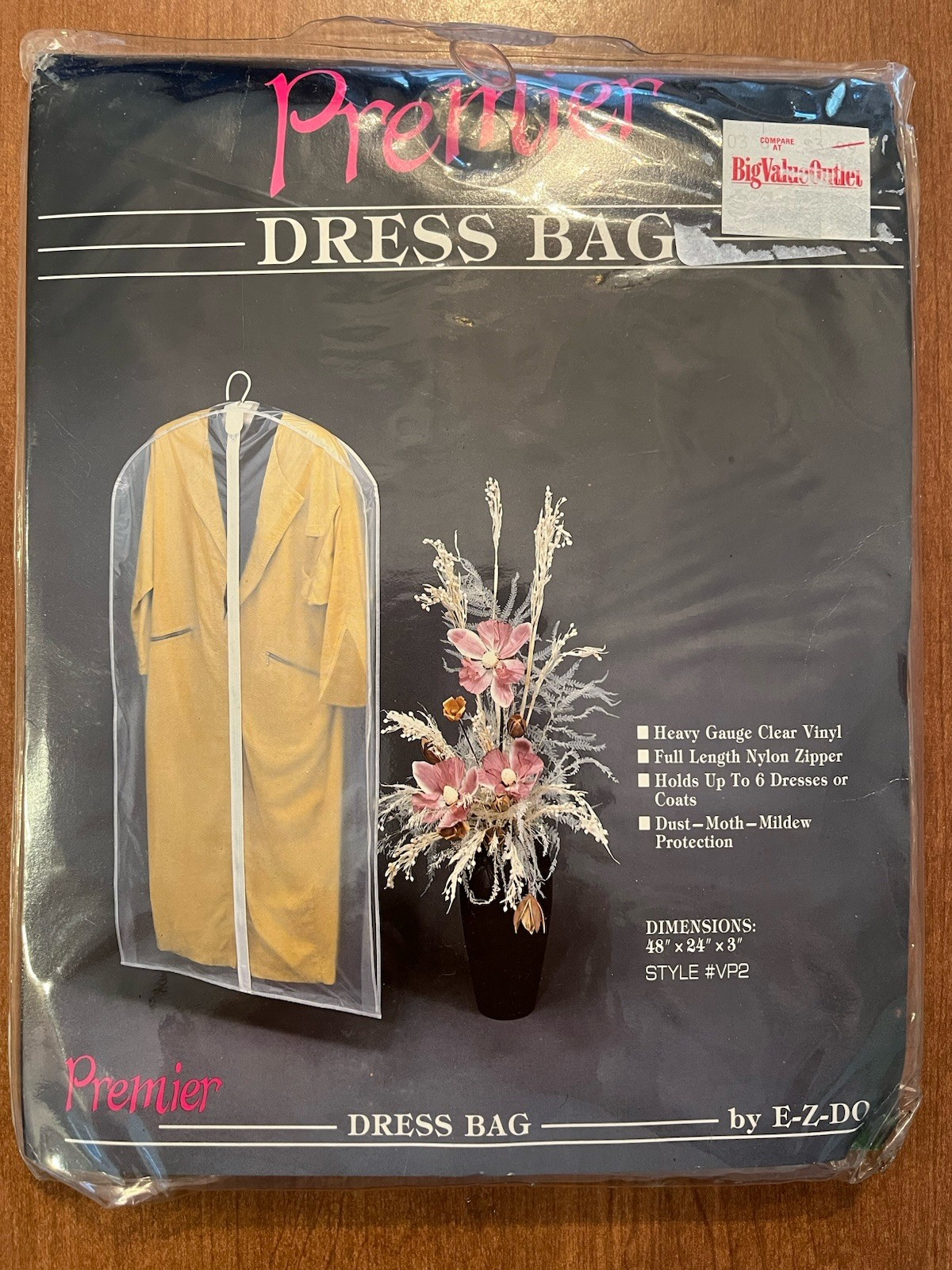 Premier - Vinyl Dress Bag - 48”x24”x3” - NOS