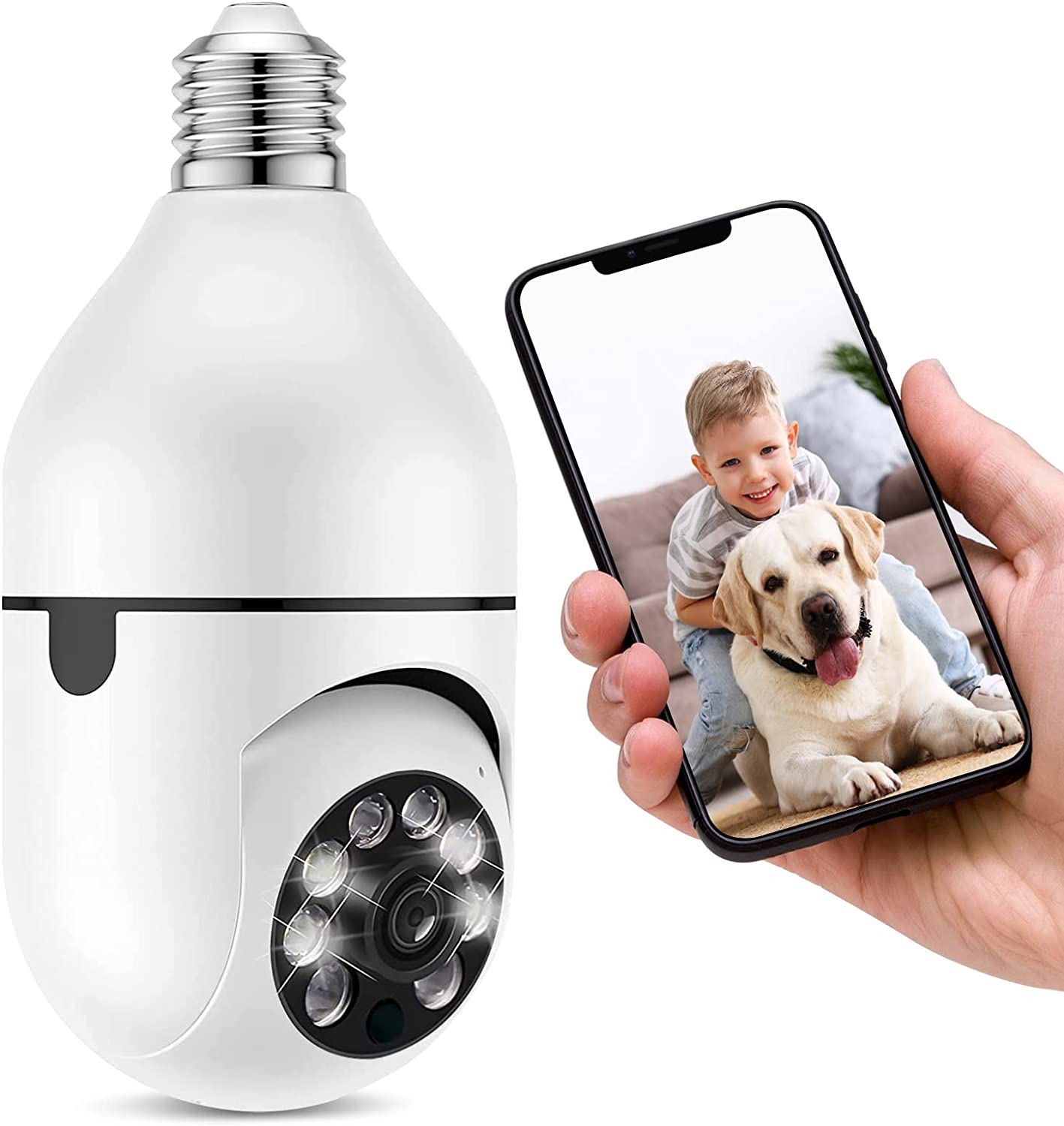 WiFi 360° Panoramic Lamp 1080P Wireless E27 Bulb Camera Smart Security Home Cam