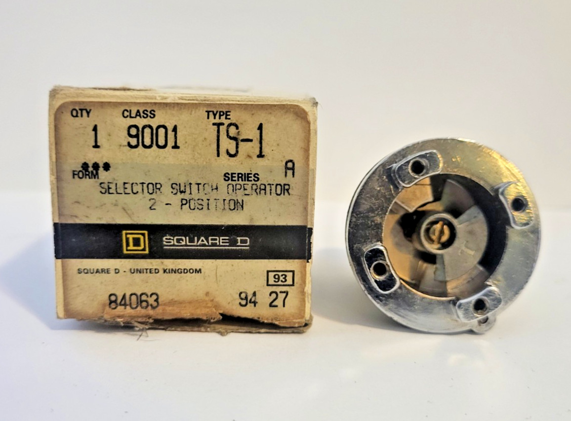 Square D 9001-TS1 30 mm 2-Position Selector Switch Operator – New Open Box