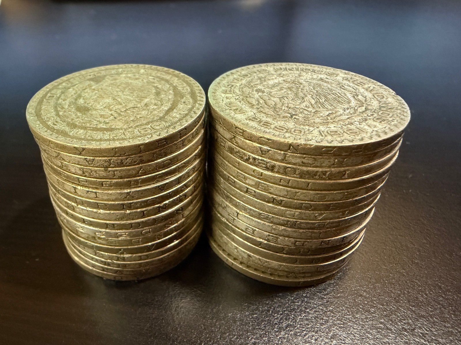 Lot of 30 Mexico's Last Silver Coin - The 1957-1967 Un Peso 10% Silver
