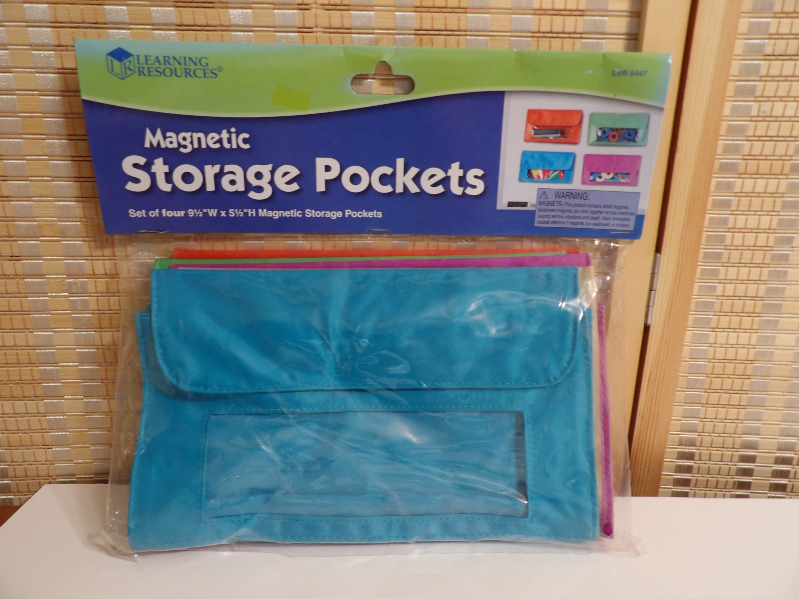 Learning Resources 4 Pack Magnetic Storage Pockets 9.5" Wide x 5.5" High