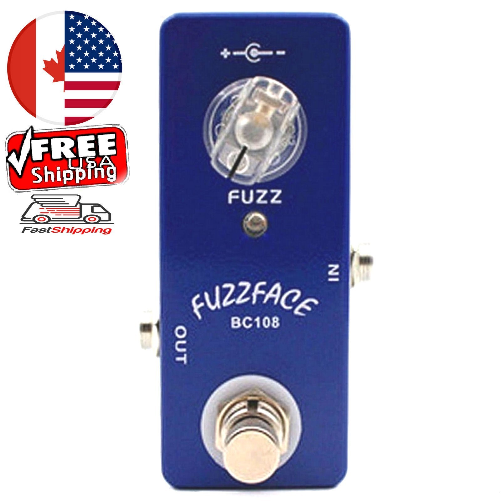 Mosky FUZZ FACE Fuzz Distortion Guitar Effects Pedal BC108 true bypass 12V in