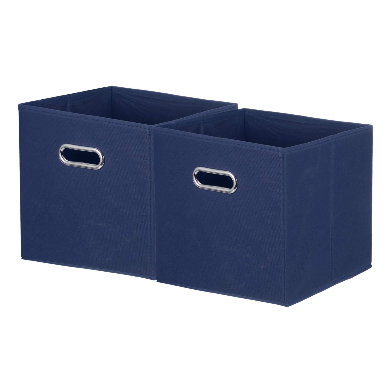 2 Pack Storage Cubes, 11 x 11 x 11 Inch Foldable Fabric Storage Bins, Dark Blue