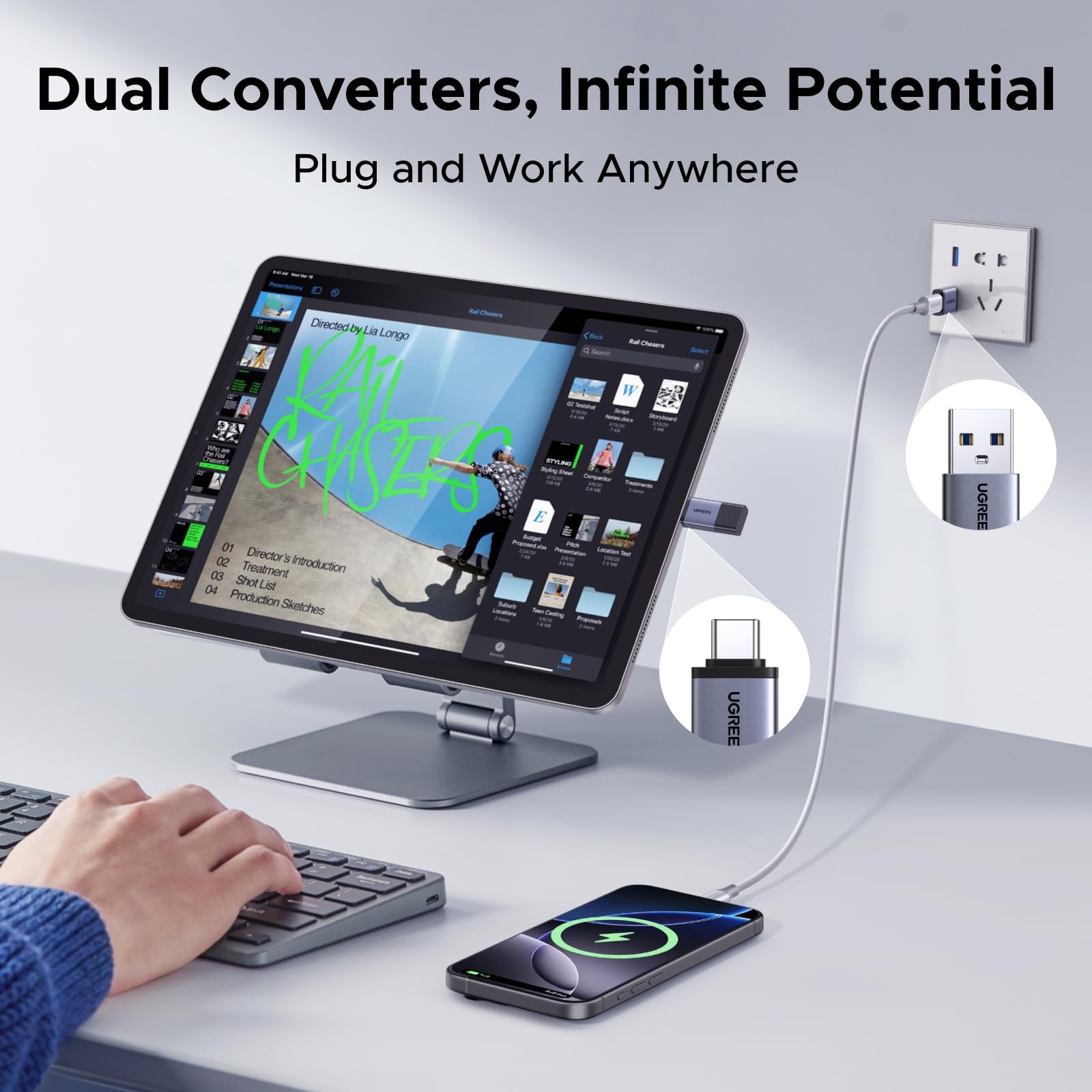 UGREEN USB to C Adapter & C Combo 4-Pack, 10Gbps Space