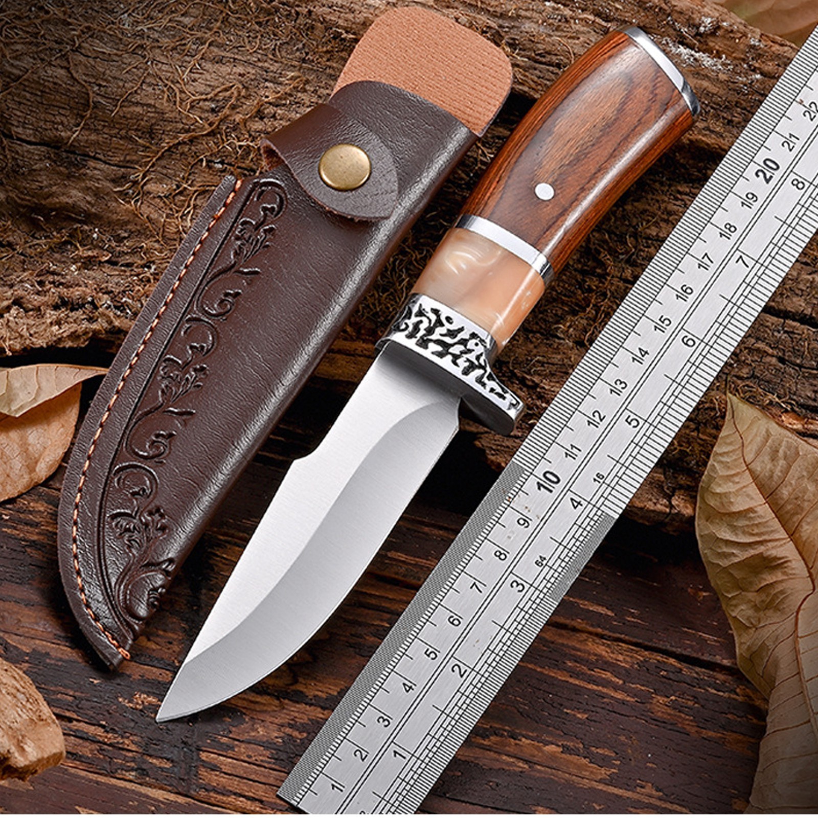 Outdoor Survival Camping Fishing Tactical Hunting fishing straight Knives AU
