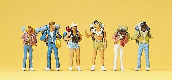 Preiser 10296 HO Scale Recreation & Sports Young Travelers Backpacking