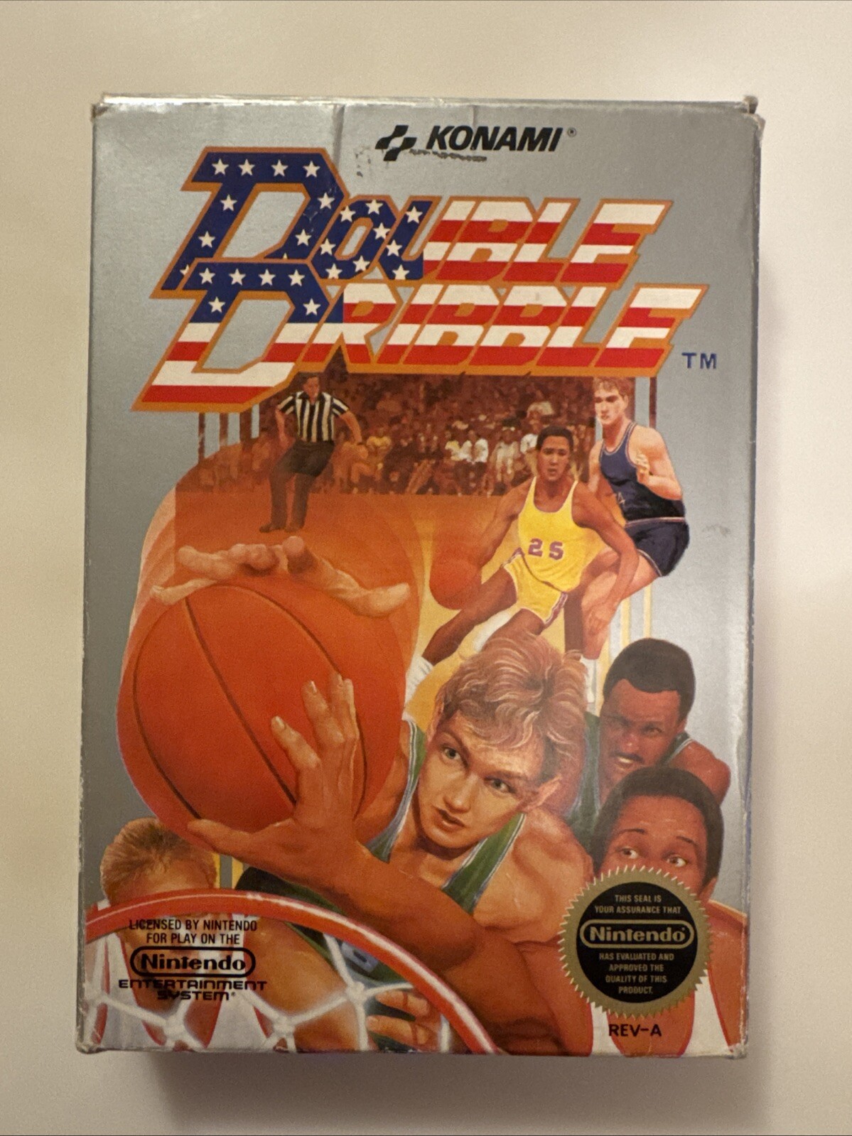 NES Double Dribble (corner 3) Box,manual, Game Included