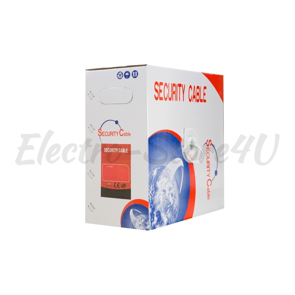 500ft Alarm Security Wire Cable 22/4 Gauge Solid Conductor UTP Unshielded CCA