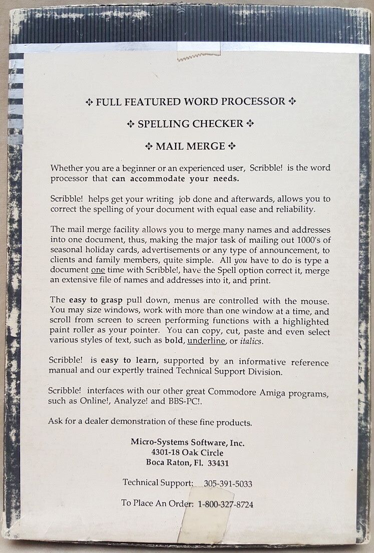 Scribble! v2.0 Word Processor BOXED for Commodore Amiga 500 1000 2000 3000