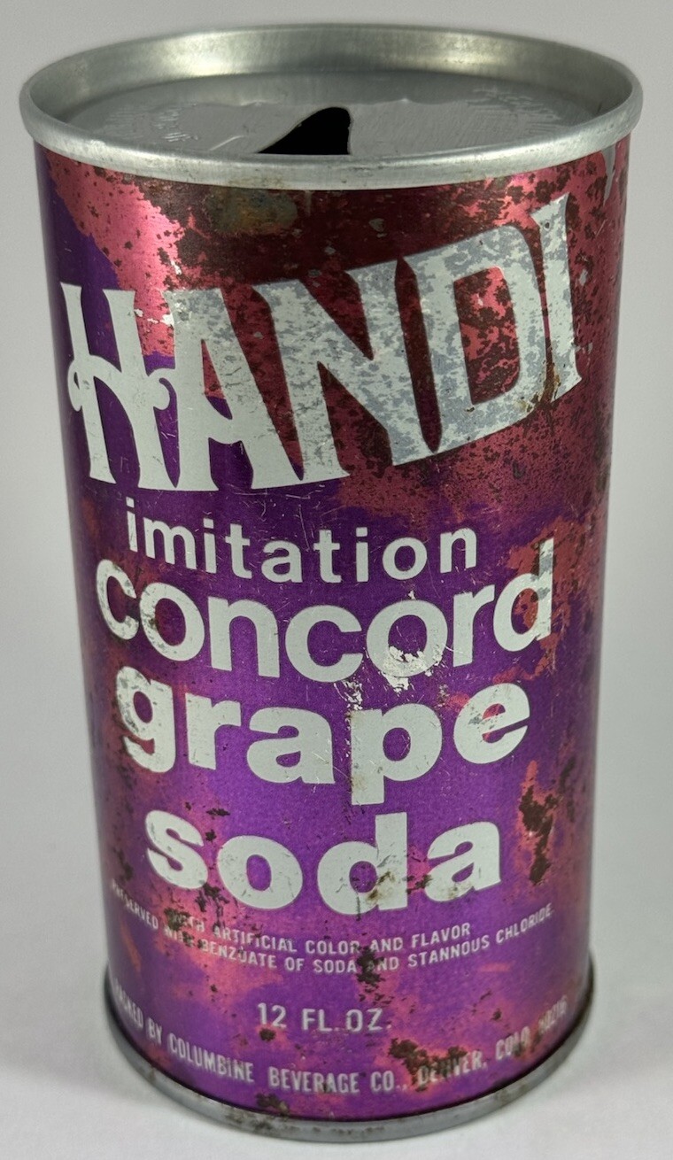 Handi Imitation Concord Grape Soda 12 Oz EMPTY Tab Top Soda Can