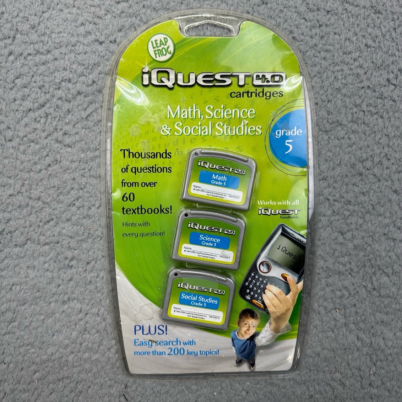 NIP LeapFrog iQuest 4.0 Set of 3 Math Science Social Studies Grade 5 Cartridges