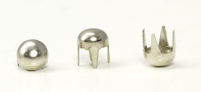 5mm Silver Pearl Stud 4 Prongs Non Rusting - 200 PCS