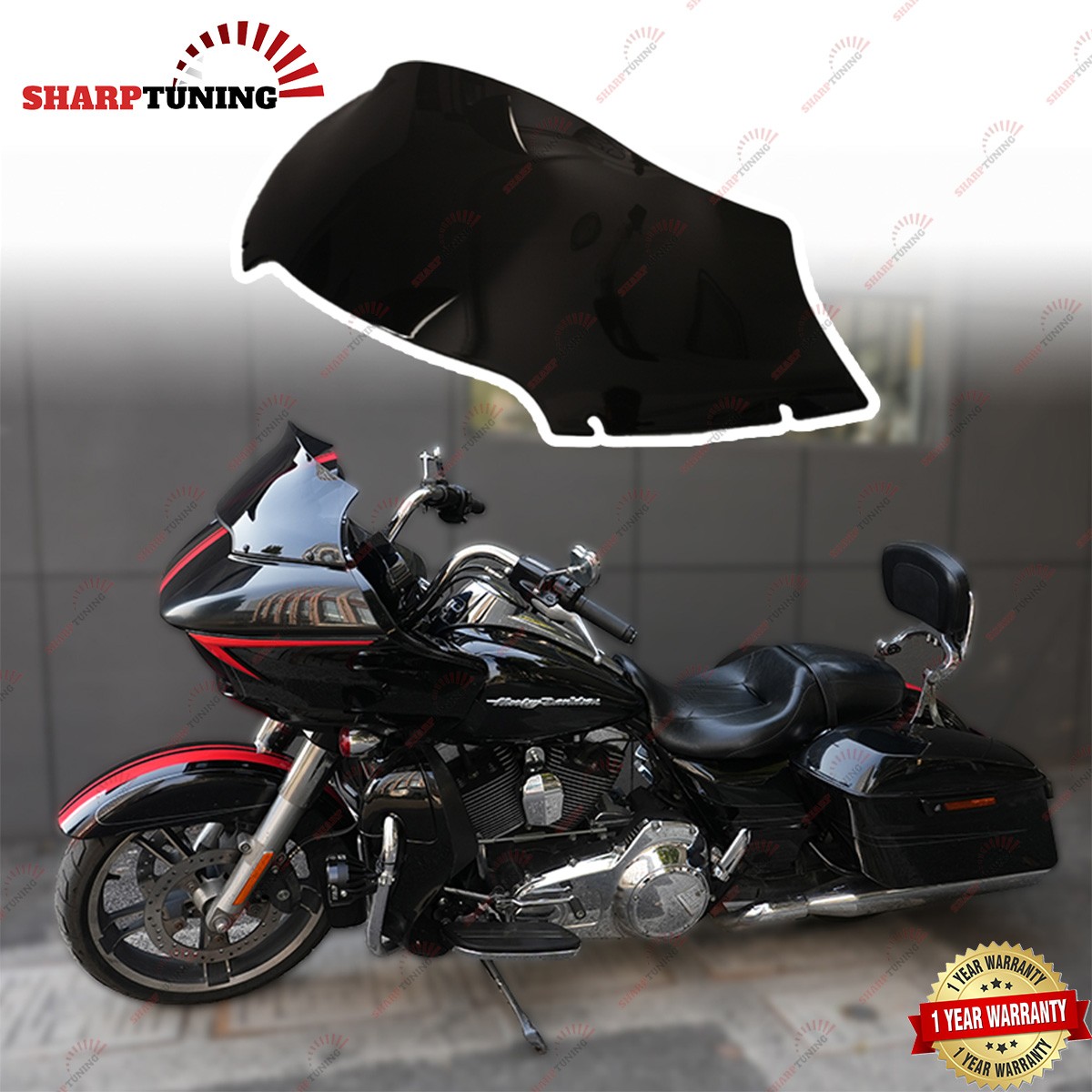 9"Black Windshield Windscreen For 2015-2023 Harley Davidson Touring Road Glide