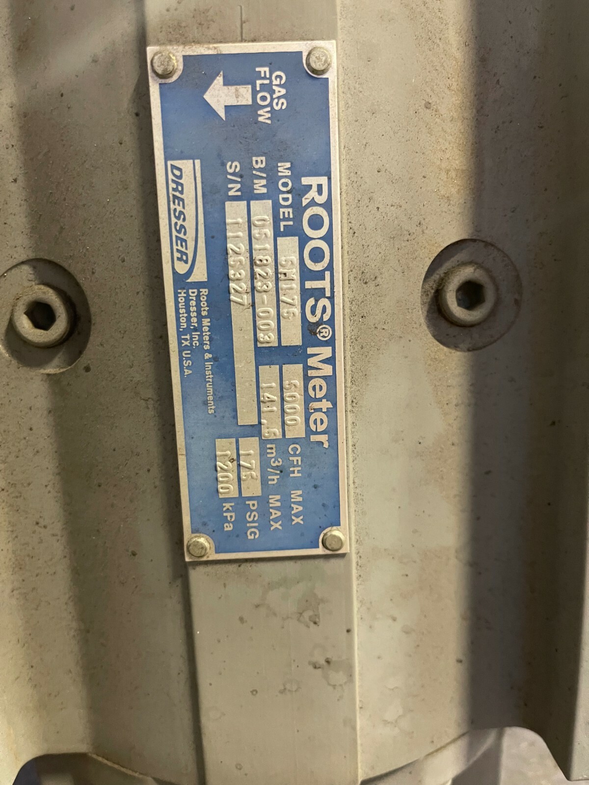 ROOTS METER Model#5M175 *Read Description*