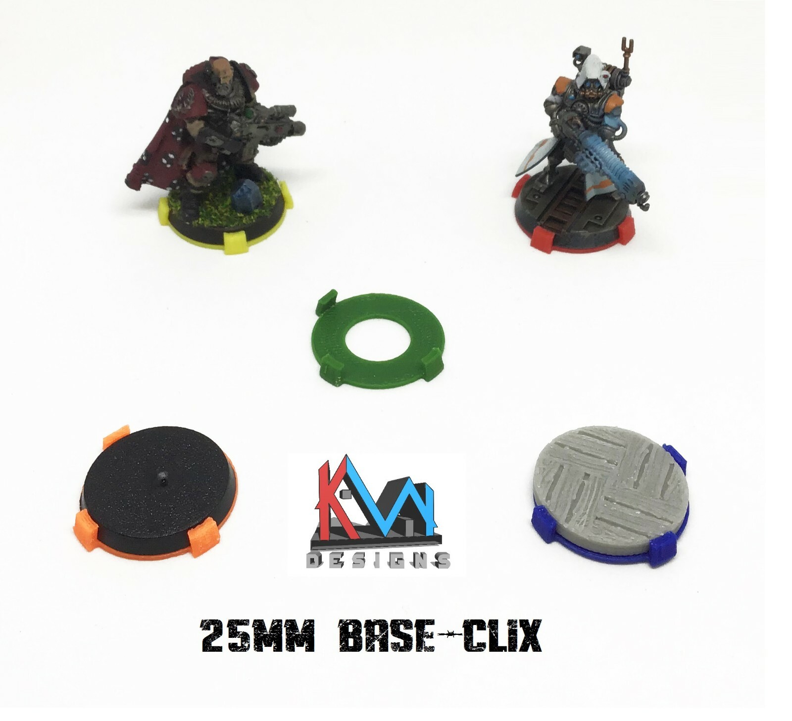 3D Printed - 25mm Base-Clix - Squad Markers for Miniature Bases