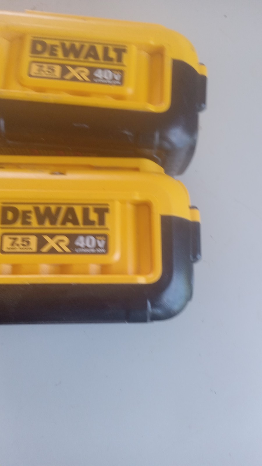 2 used dewalt 40 volt 7.5 battery for repairs
