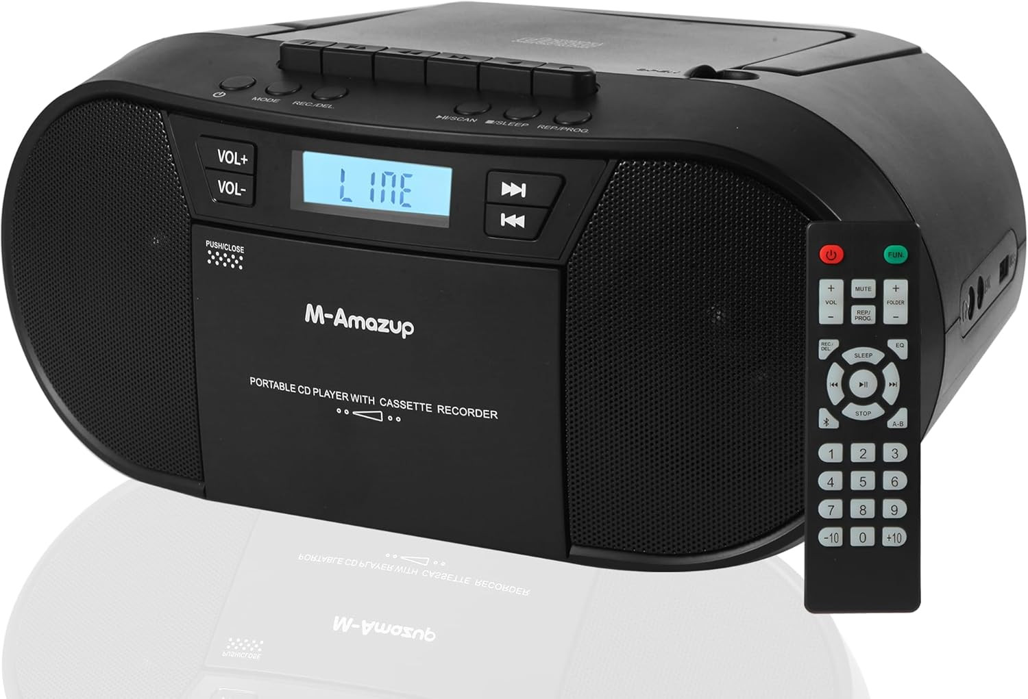 Boombox CD Player Portable, Cassette Player Combo with CD MP3 Bluetooth AUX TF U