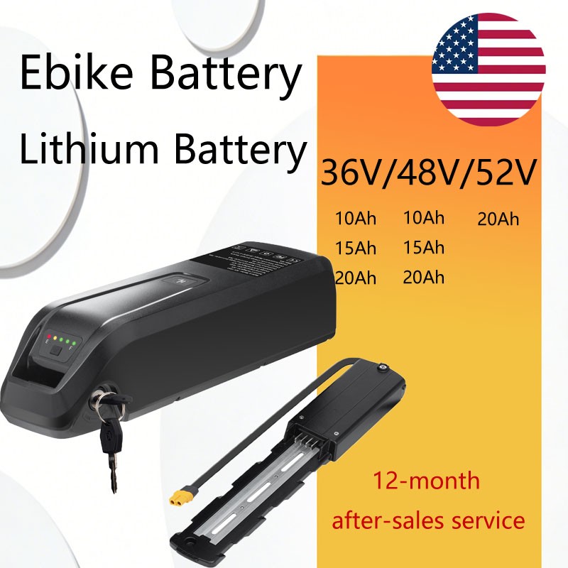 Hailong Ebike Battery 36V 20Ah 4pin 5pin Electric BiKE Battery Black