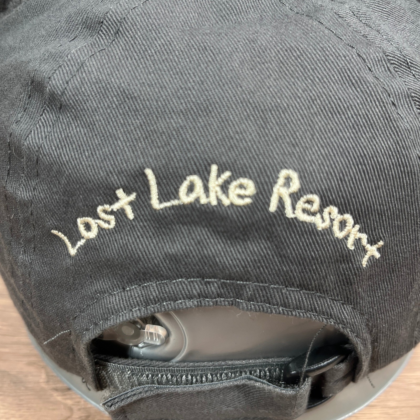 Kids Bear Baseball Cap Lost Lake Resort OS Grey Yellow 3D Ears Embroidered Hat