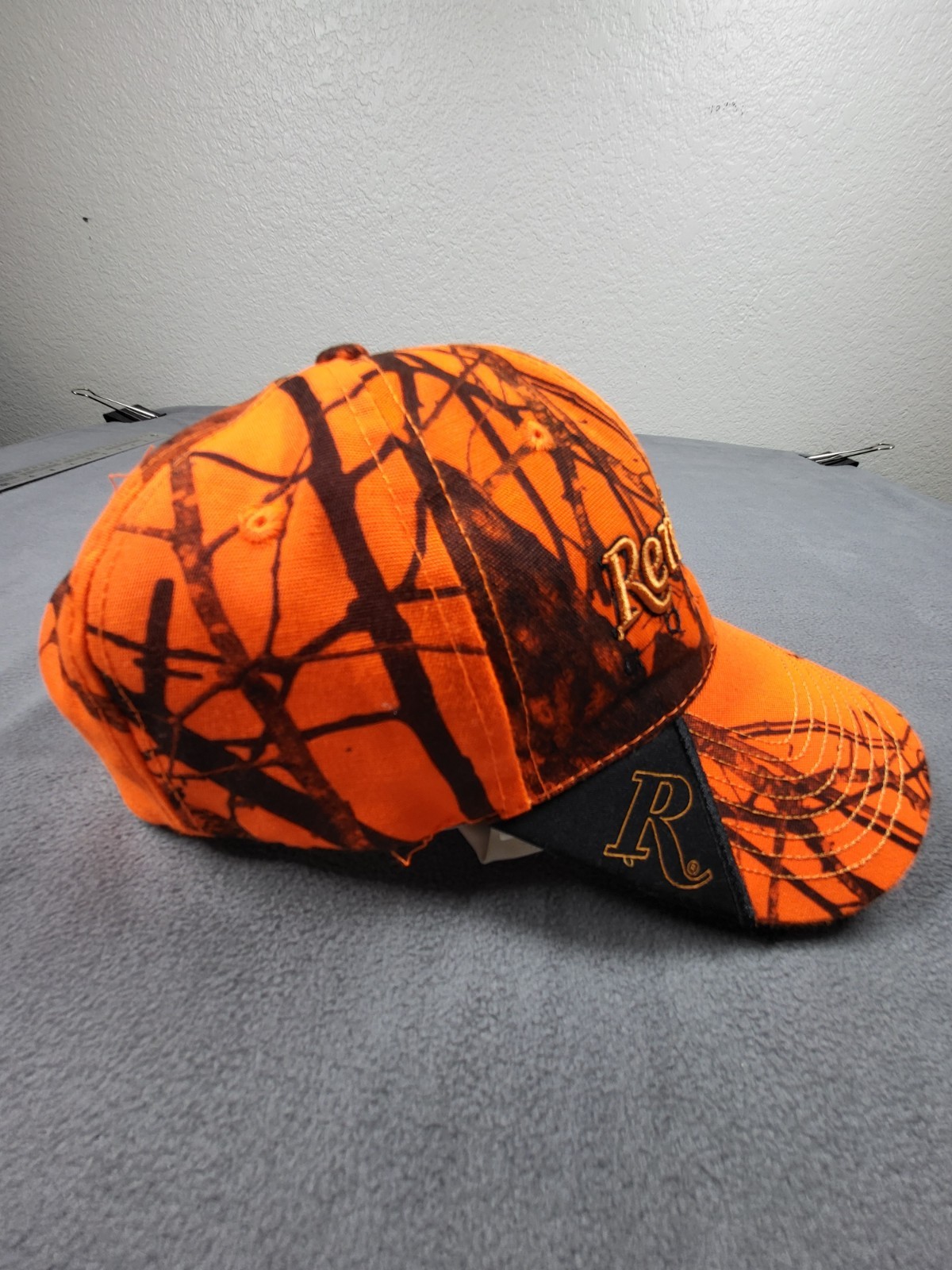 ​Remington Hat Mossy Oak Break-Up Blaze Orange Camo Hunting Cap Adjustable