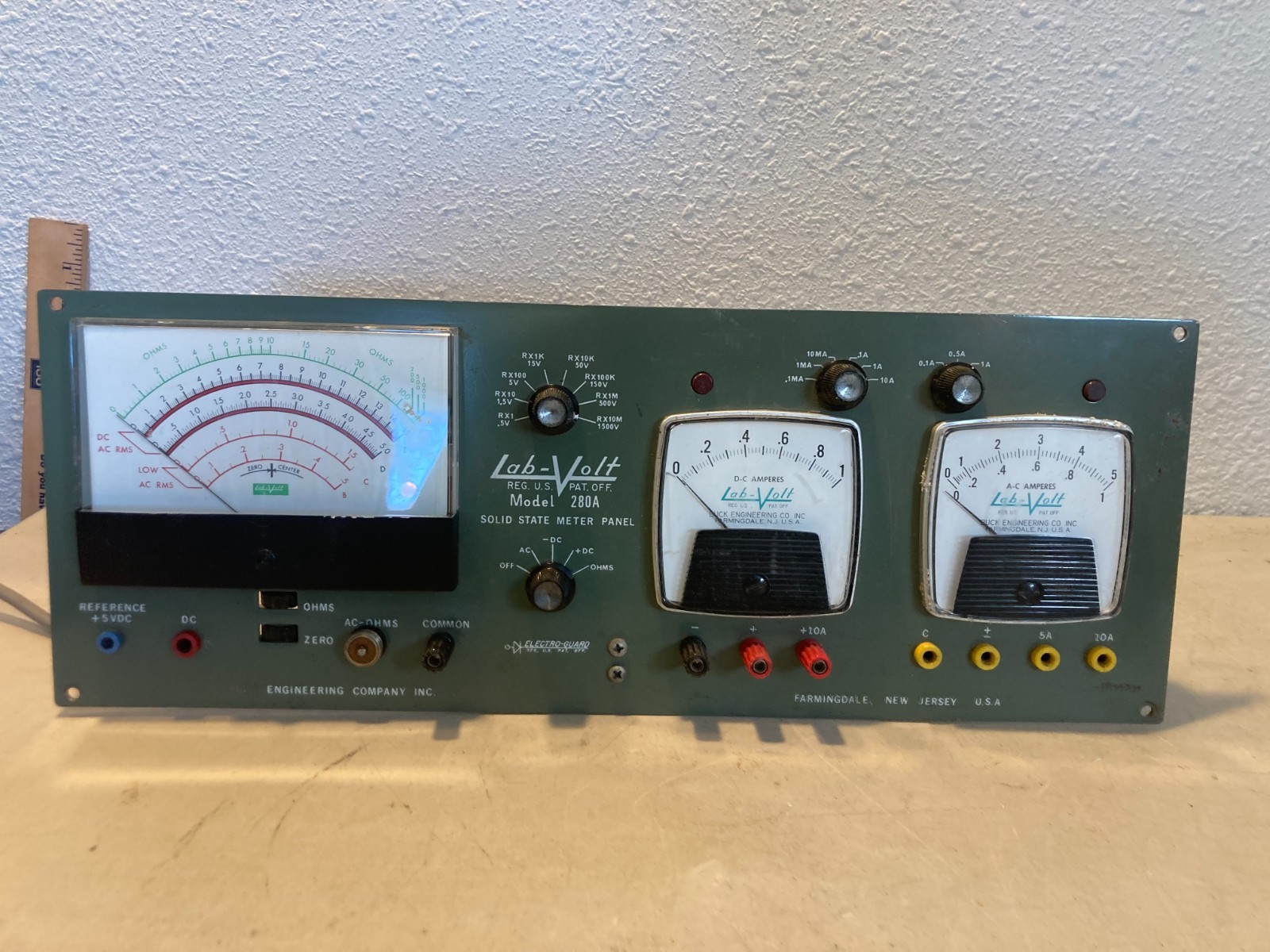 Lab-Volt Model 280A Solid State Meter Panel