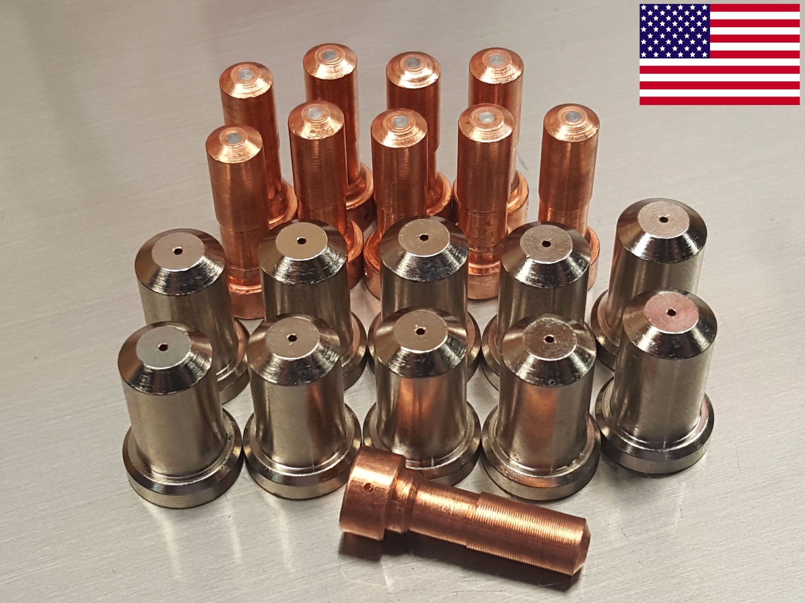 20pc 33366 Electrodes + 33368 30A Nozzles for ESAB© PT-23 PT-27 Plasma Cutter