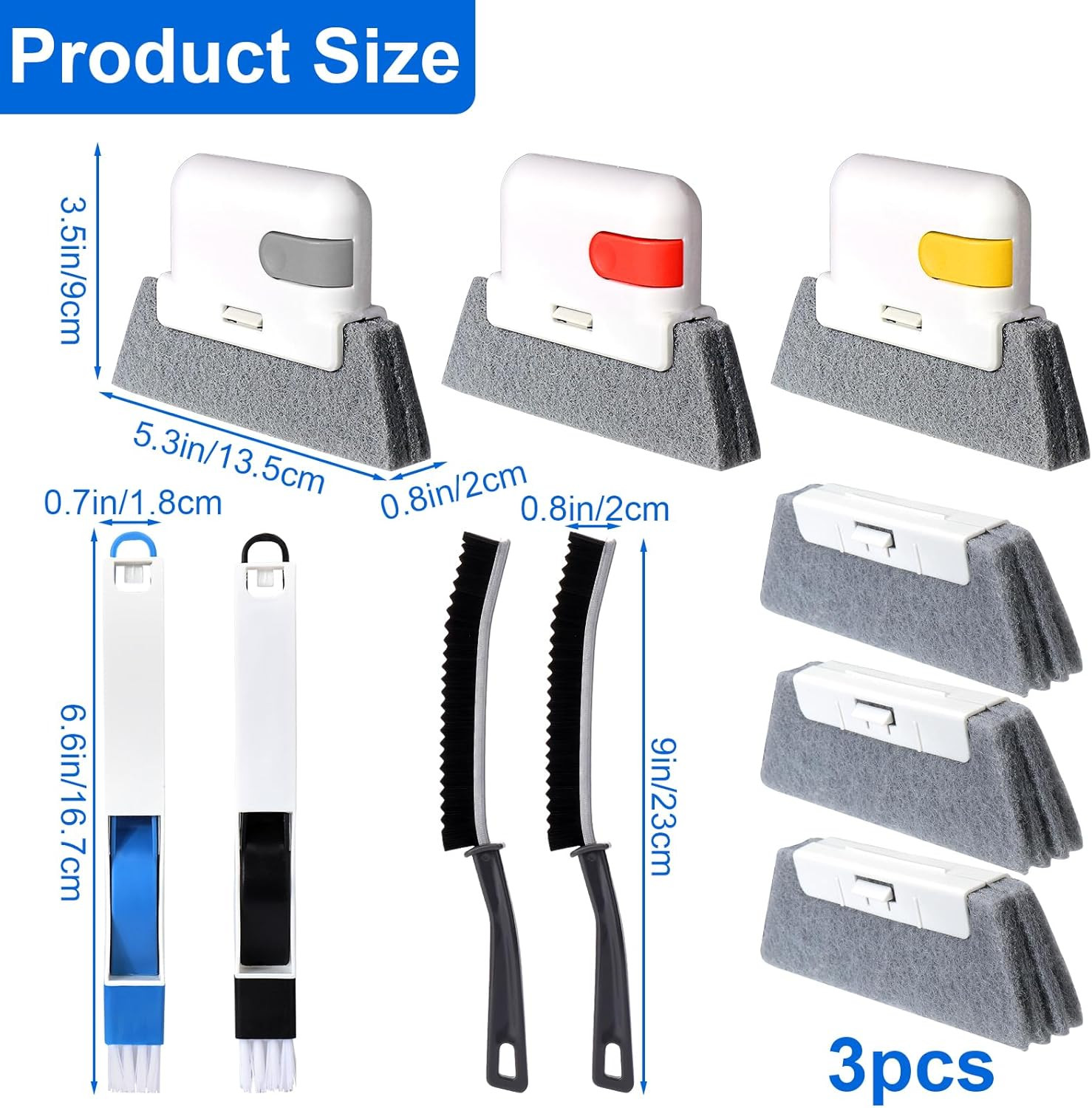 Window Sill Cleaner Tool,10 Pcs Magic Door Window Track Cleaning Tools Kit,Slidi