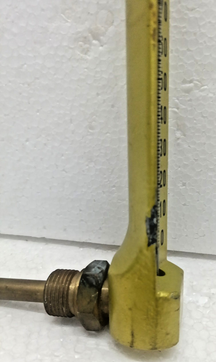 Industrial Temperature Gauge 0-100°C Panel Thermometer With Brass Probe