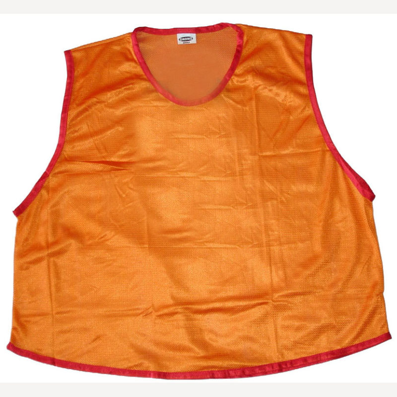 6 ORANGE ADULT SOCCER BASKETBALL MESH SCRIMMAGE VESTS