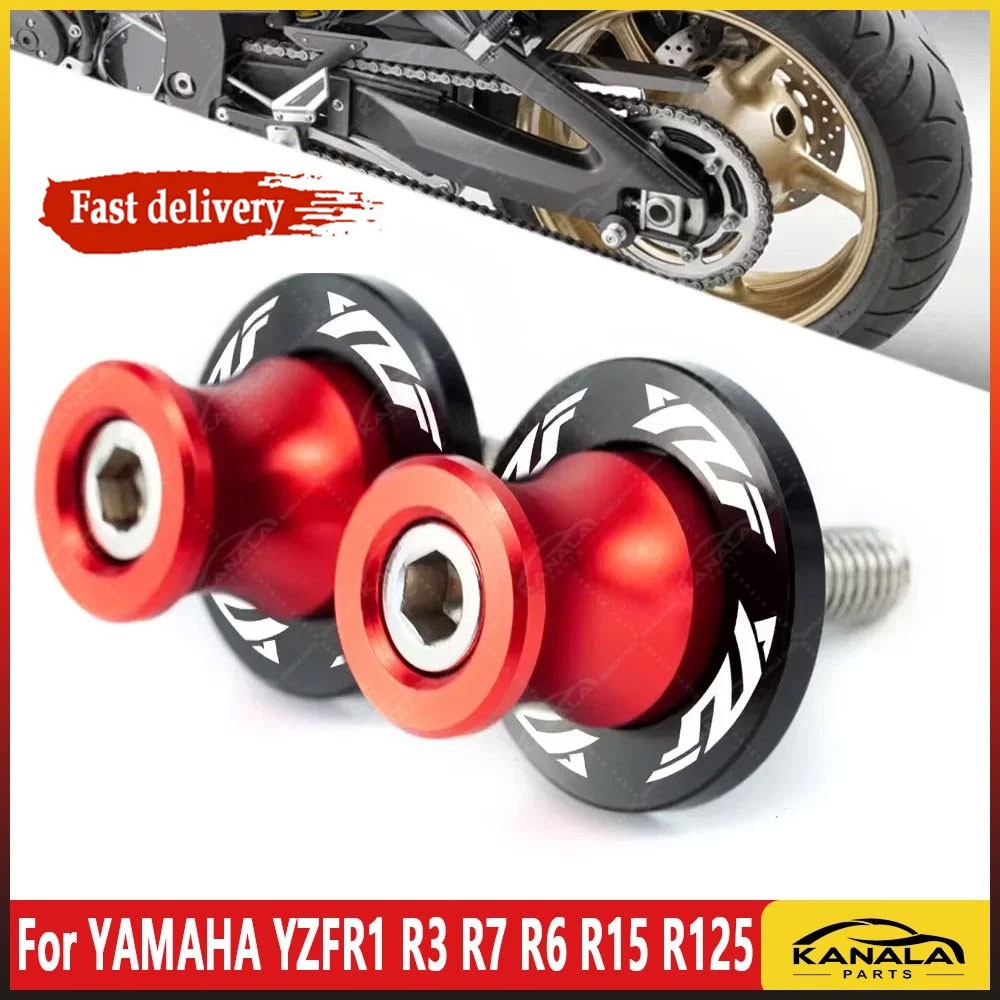 For YAMAHA YZFR1 R3 R7 R6 R15 R125 M6 Swingarm Spools Sliders Stand Screws Red