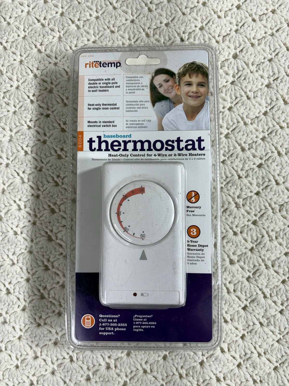 RITE-TEMP Ritemp Model 6004 Baseboard Heat Only Control Thermostat New Sealed