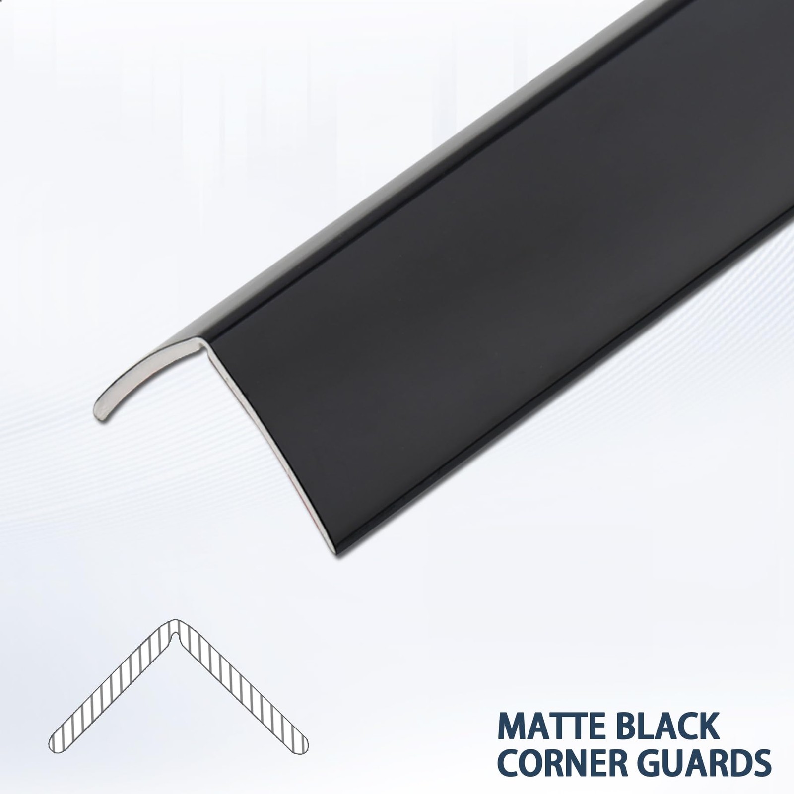 Coengwui L-Shaped Corner Guards, Peel and Stick 16.4ft x 0.8in, Matte Black