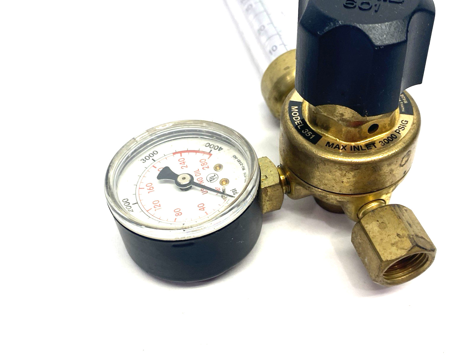 Harris 351 Zero Compensated Cyl. Flowmeter Regulator 3100331 MISSING REAR PIPE