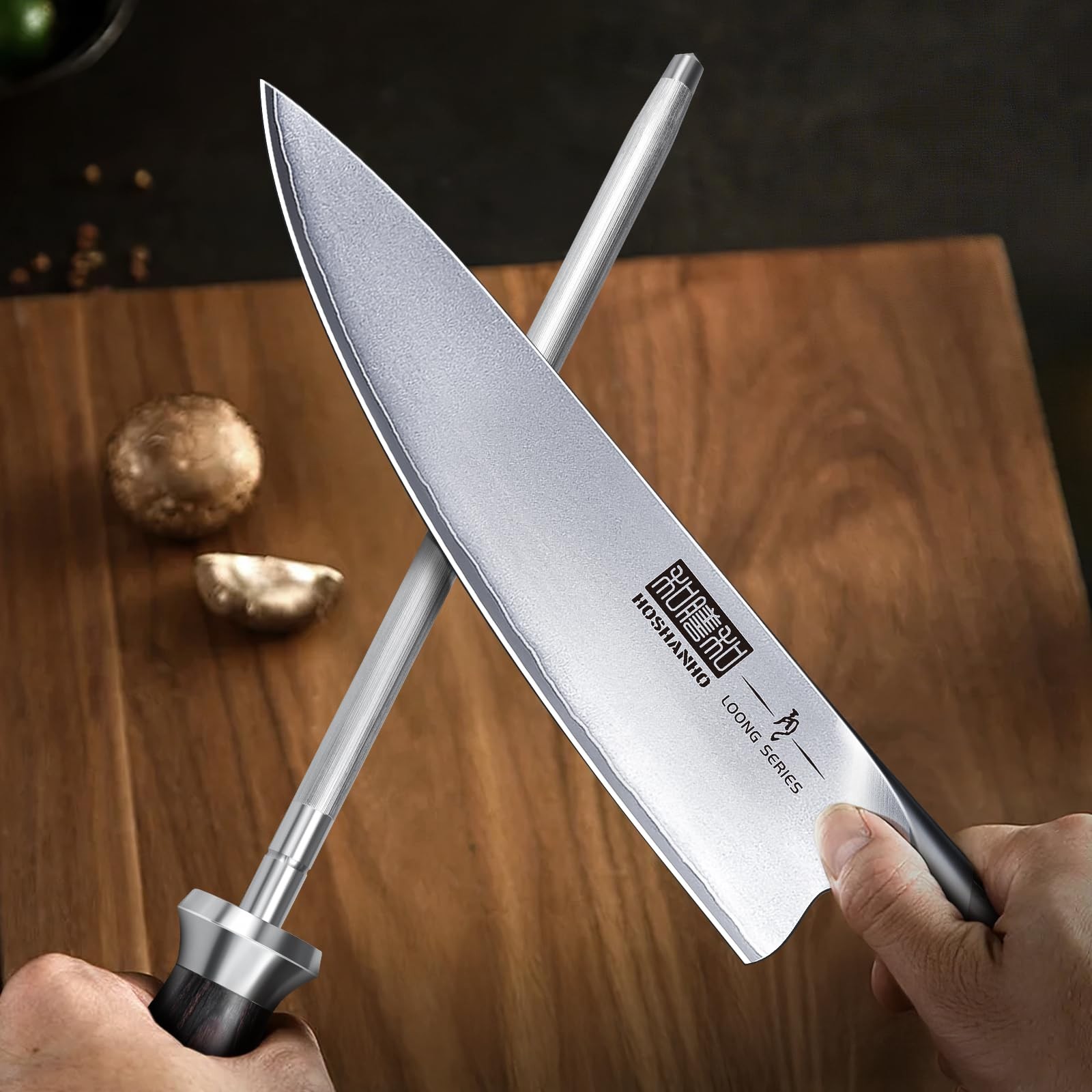 Honing Rod, 10 Inch Professional Kitchen Knife Sharpener Rod