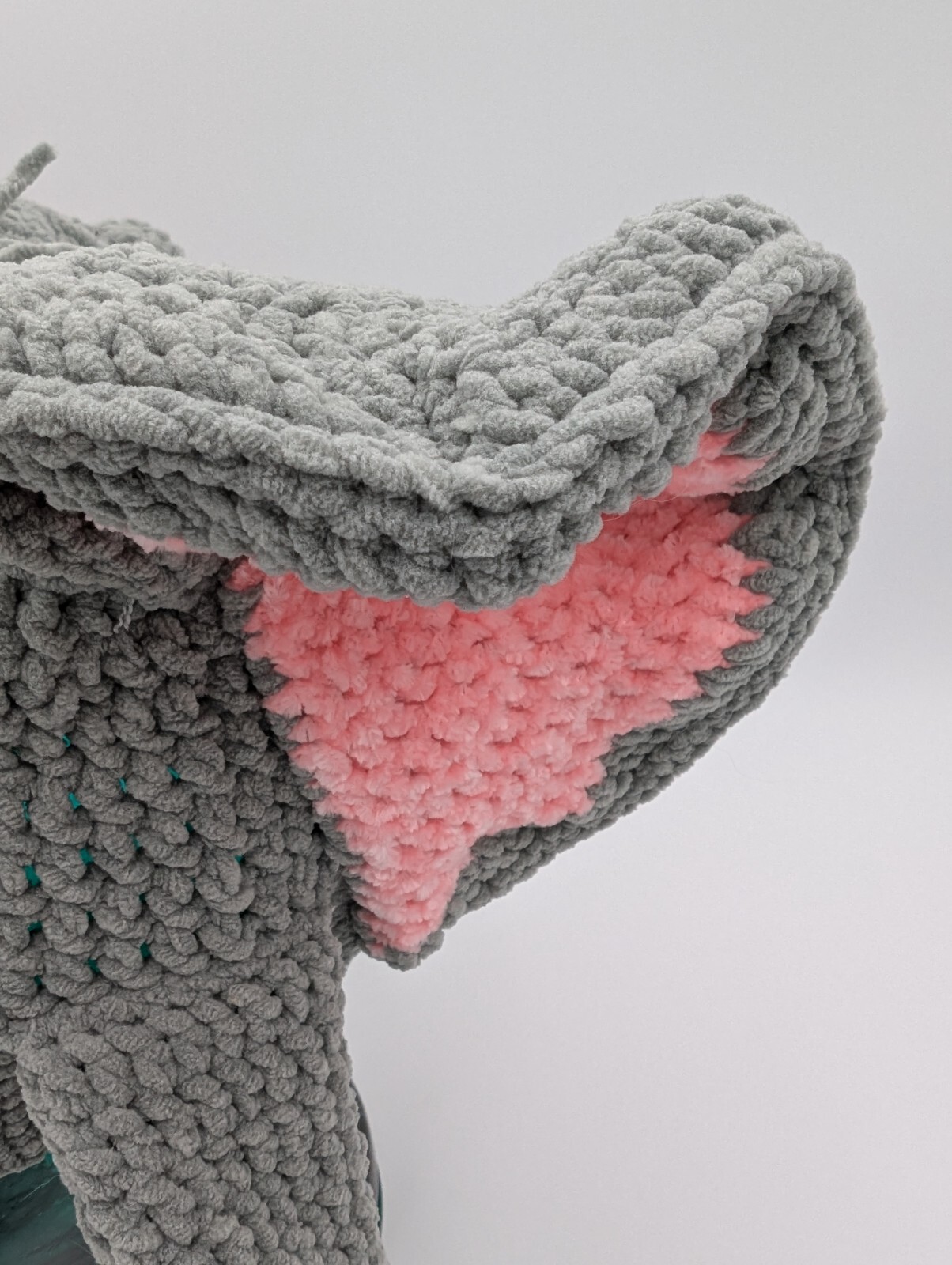 Knottie Hooks Handmade Crochet Elephant Hat with Pop-up Ears - Youth
