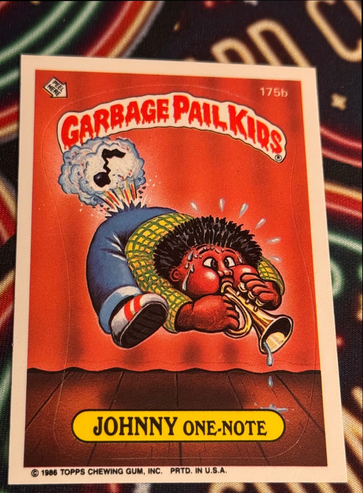 1986 Topps Garbage Pail Kids Series 5 Johnny One-Note #175b