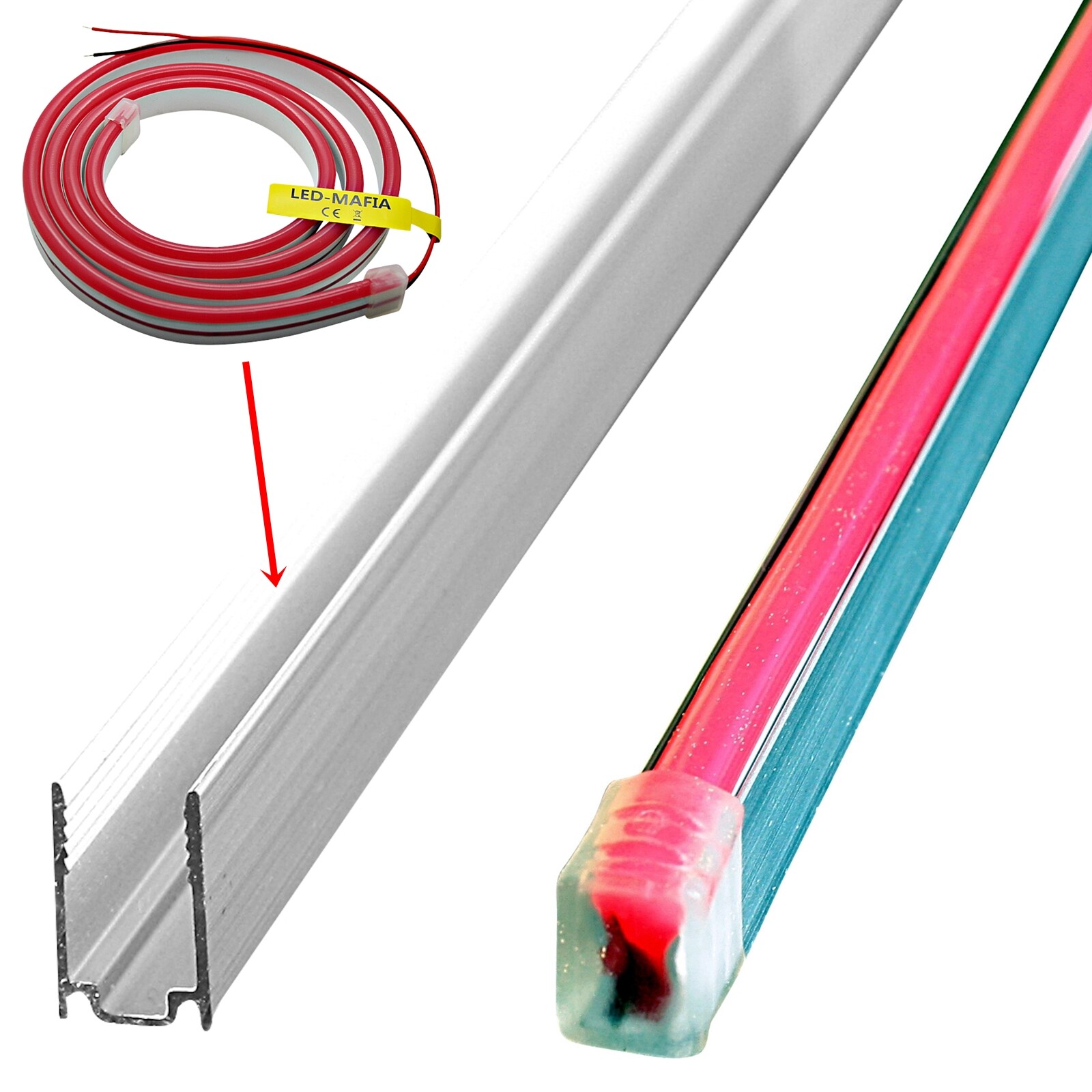 5x12 5mm x 12mm Aluminium Profile Rail Aluminium Rail 50cm for LED Strip Stripe