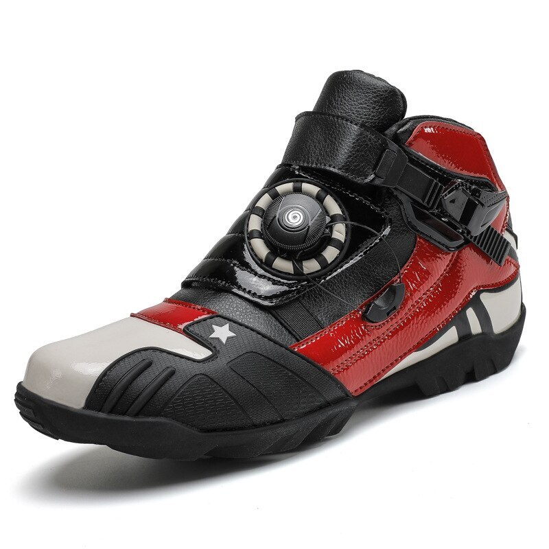 Men's Motorcycle Boots Motorcross Riding Boots Breathable Motorbike Biker Boots
