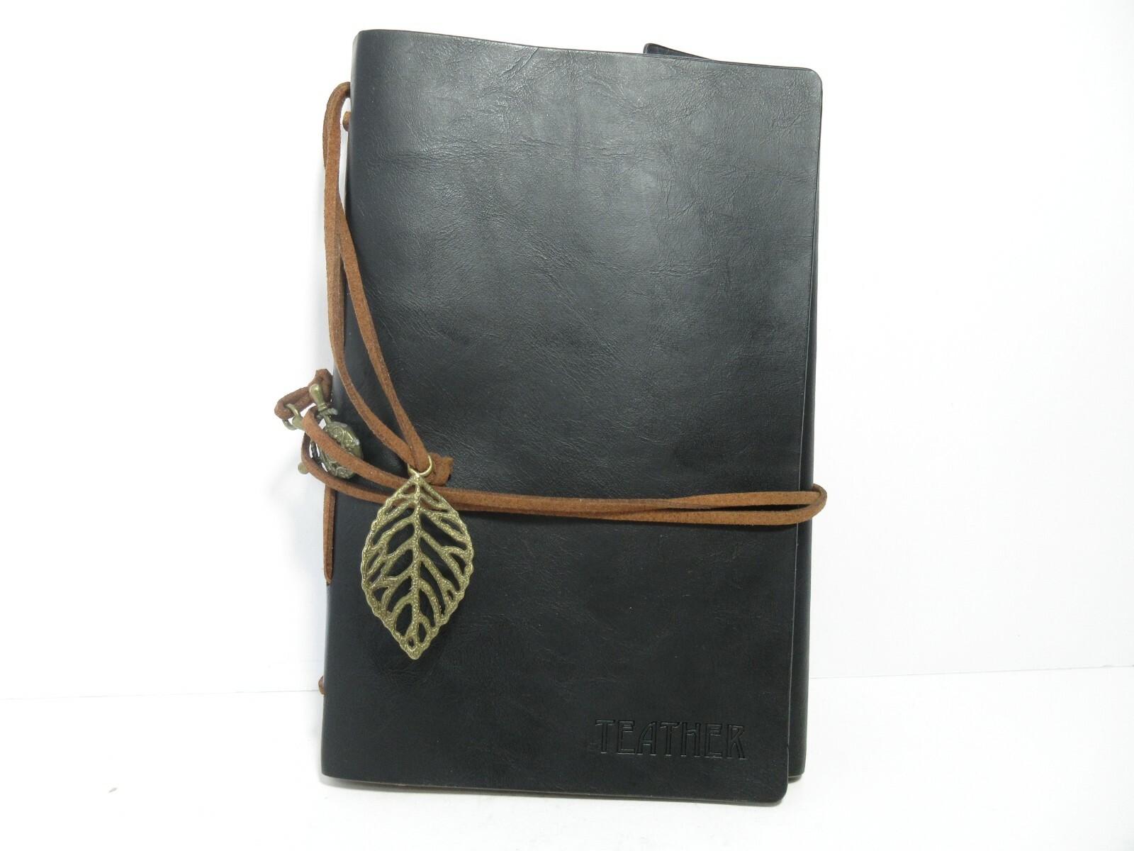 Teather Leather Bound Journal Nautical Theme With Charms on Leather Tassles